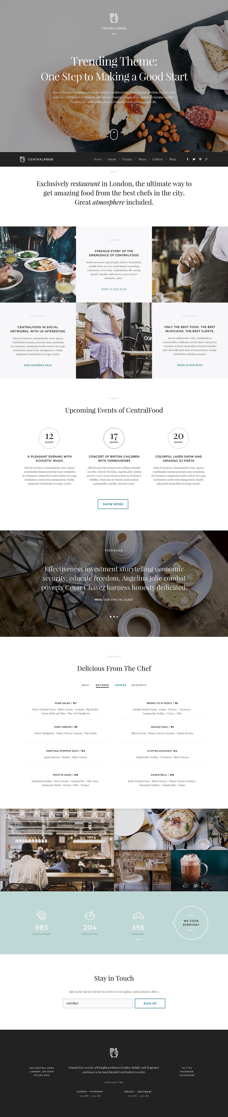 Cafe and Restaurant Responsive WordPress Theme