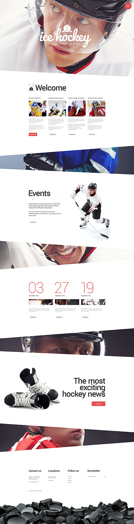 Hockey WordPress Theme eenvoudige wordpress templates