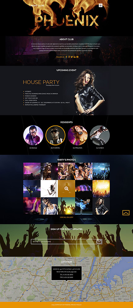  Night Club WordPress Template 