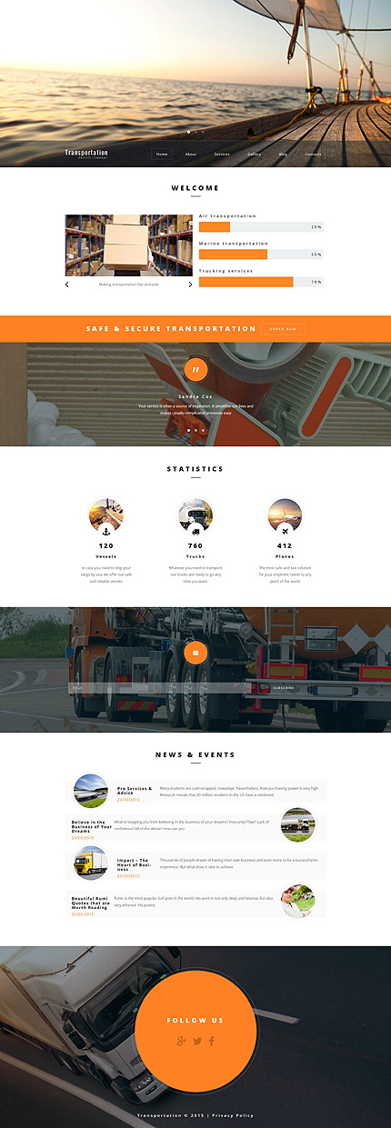  Transportation WordPress Template 