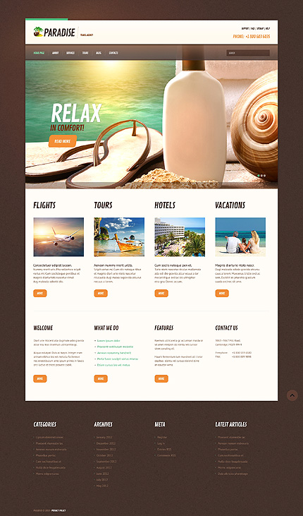 Travel Agency Responsive WordPress Theme