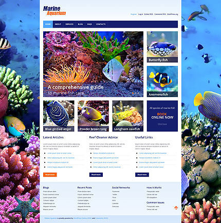  Marine Aquarium WordPress Theme