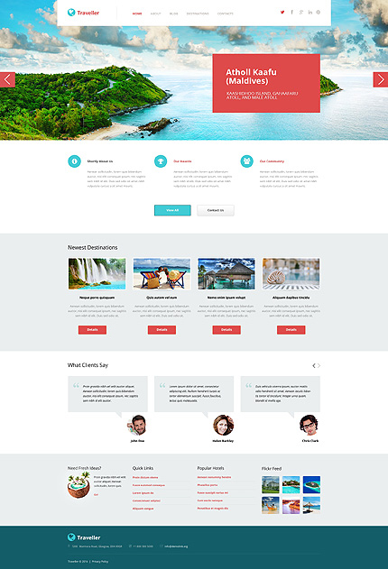 Travel Agency Responsive WordPress Theme Reisblog Website Template