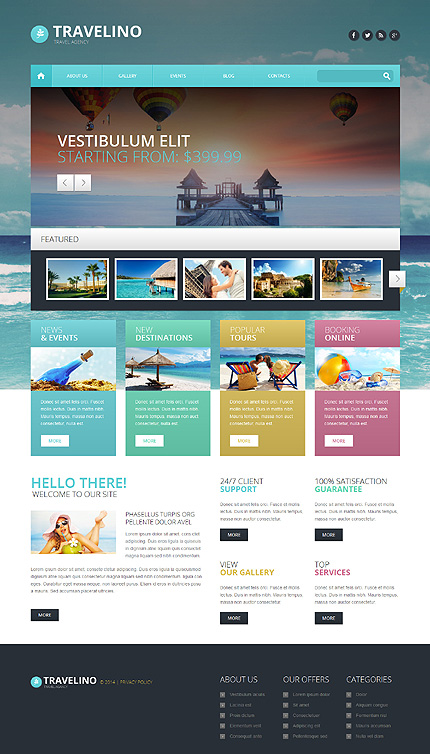 Travel Agency Responsive WordPress Theme Reisbureau Website Template 