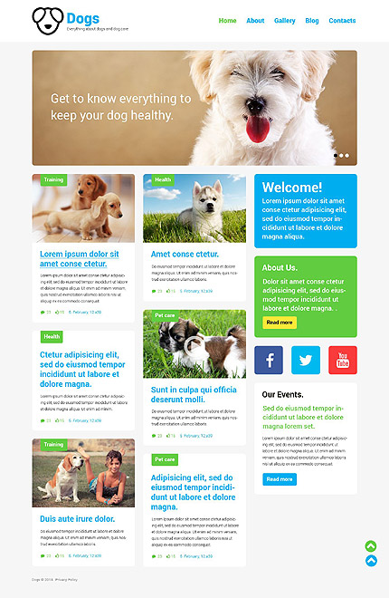  Dog Responsive WordPress Theme honden website template