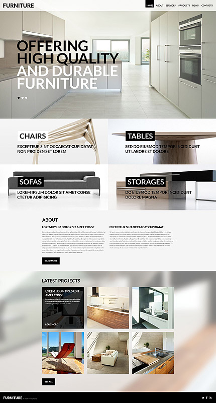  Furniture for Any Taste WordPress Theme