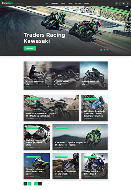 Bikers WordPress Theme wordpress website template