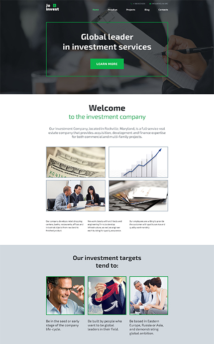 Investment Company WordPress Template