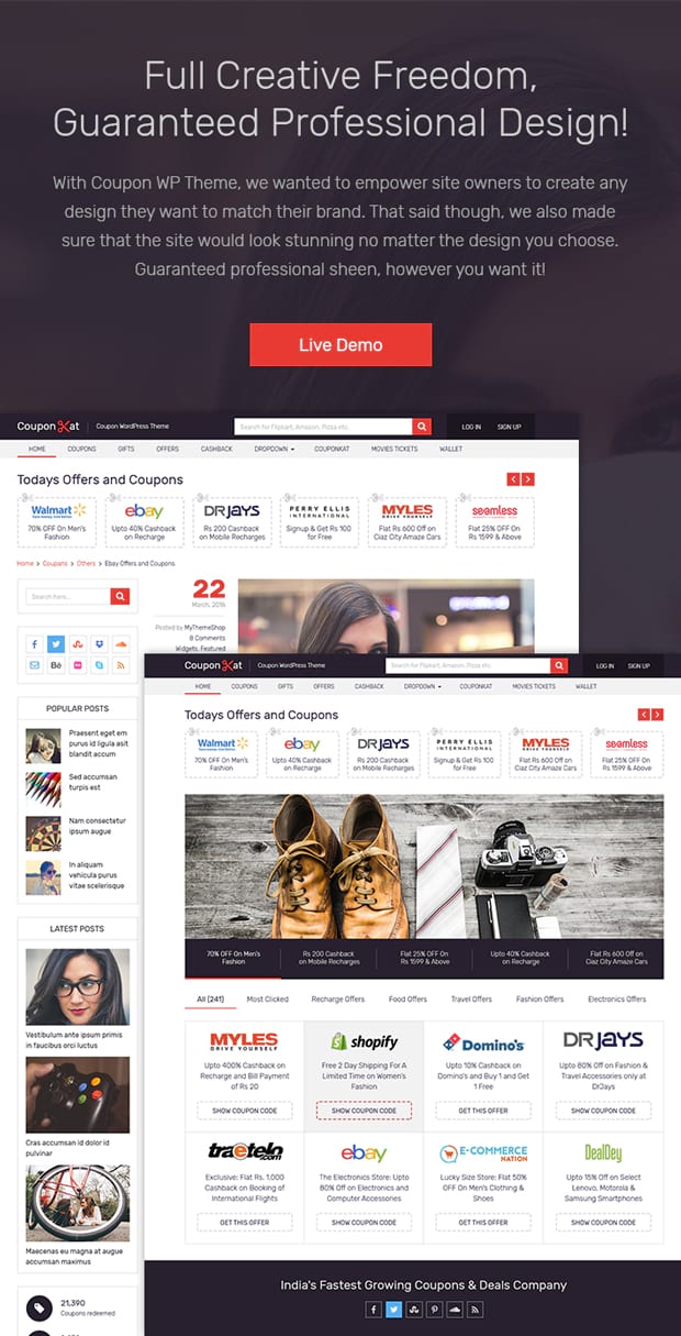 coupon website template