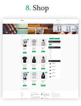 webshop blog website template